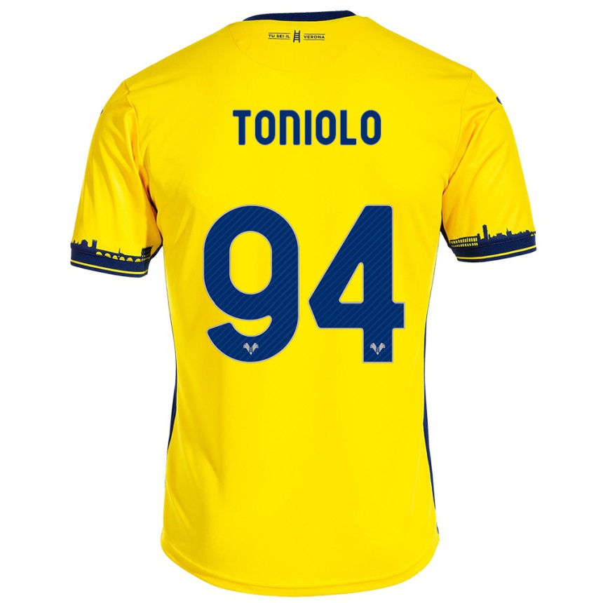 Vaikiškas Giacomo Toniolo #94 Geltona Išvykos Marškinėliai 2023/24 T-Shirt