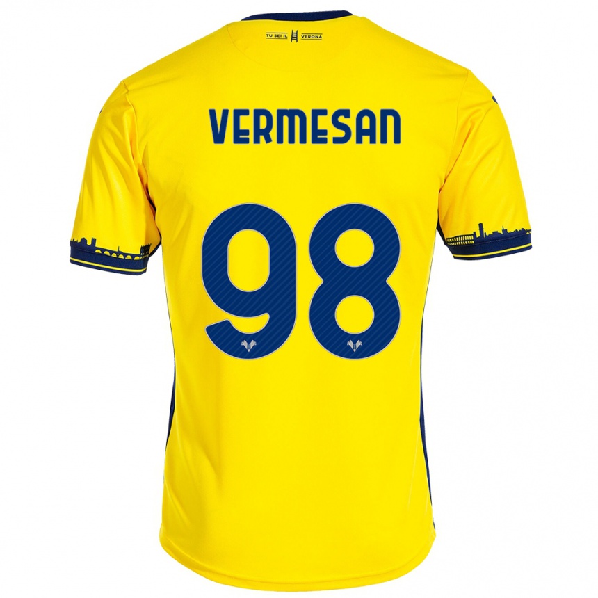 Vaikiškas Ioan Vermesan #98 Geltona Išvykos Marškinėliai 2023/24 T-Shirt