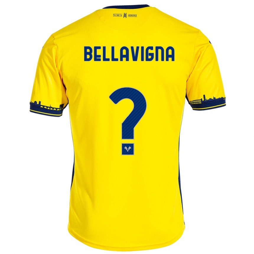 Vaikiškas Marco Bellavigna #0 Geltona Išvykos Marškinėliai 2023/24 T-Shirt