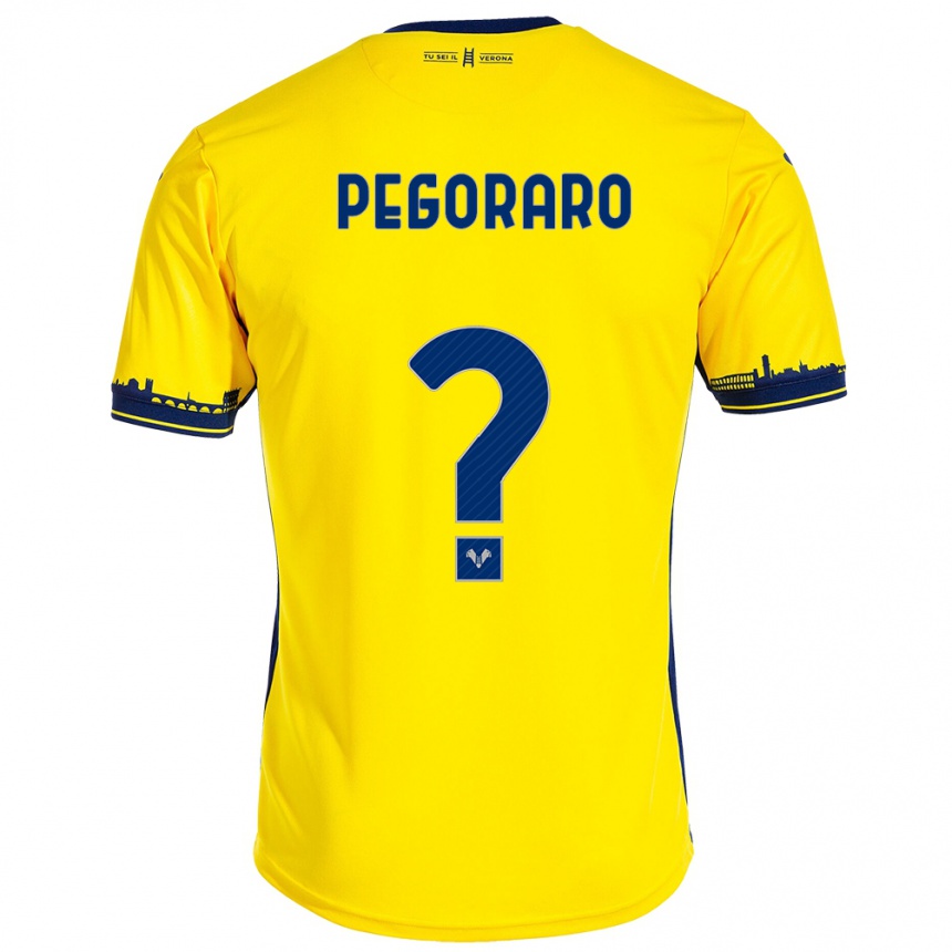 Vaikiškas Leonardo Pegoraro #0 Geltona Išvykos Marškinėliai 2023/24 T-Shirt