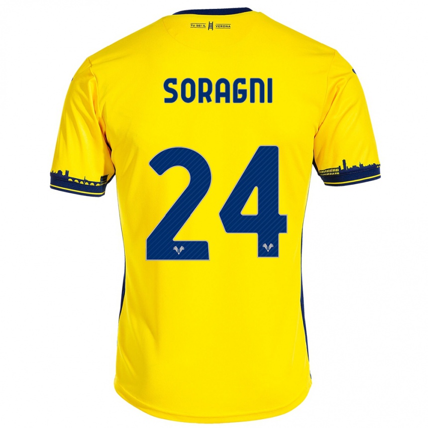 Vaikiškas Alberto Soragni #24 Geltona Išvykos Marškinėliai 2023/24 T-Shirt