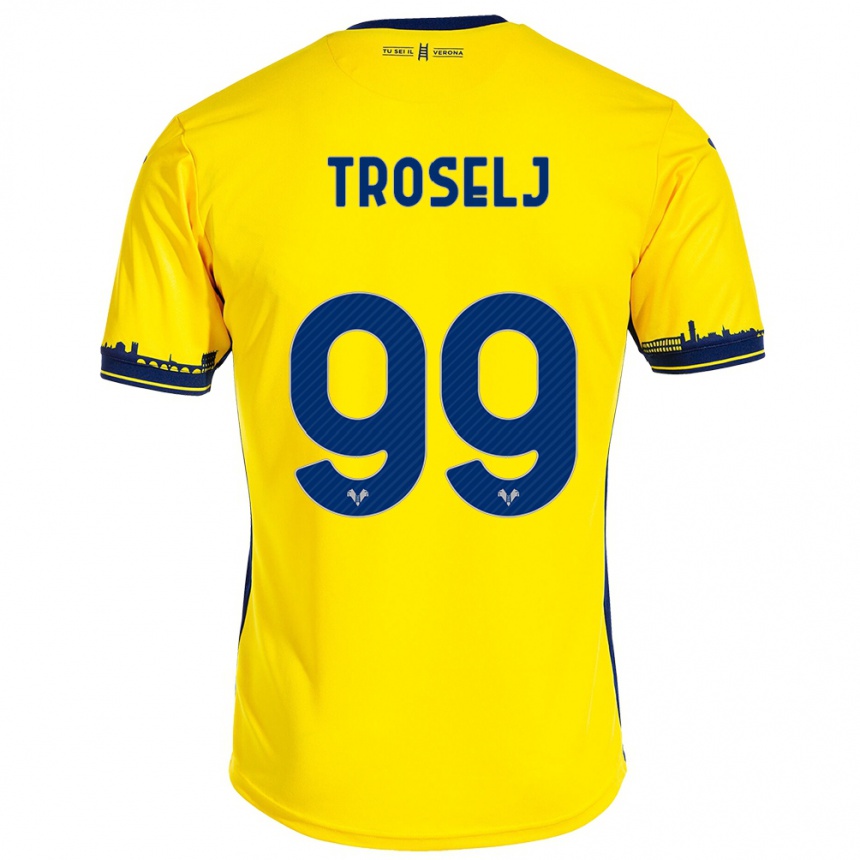 Vaikiškas Ethan Troselj #99 Geltona Išvykos Marškinėliai 2023/24 T-Shirt