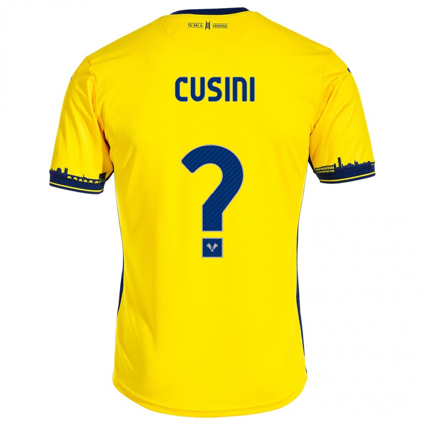 Vaikiškas Christian Cusini #0 Geltona Išvykos Marškinėliai 2023/24 T-Shirt