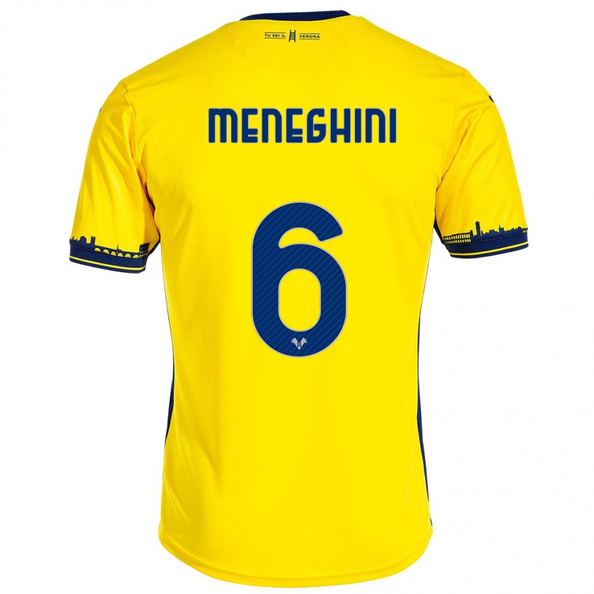 Vaikiškas Sofia Meneghini #6 Geltona Išvykos Marškinėliai 2023/24 T-Shirt