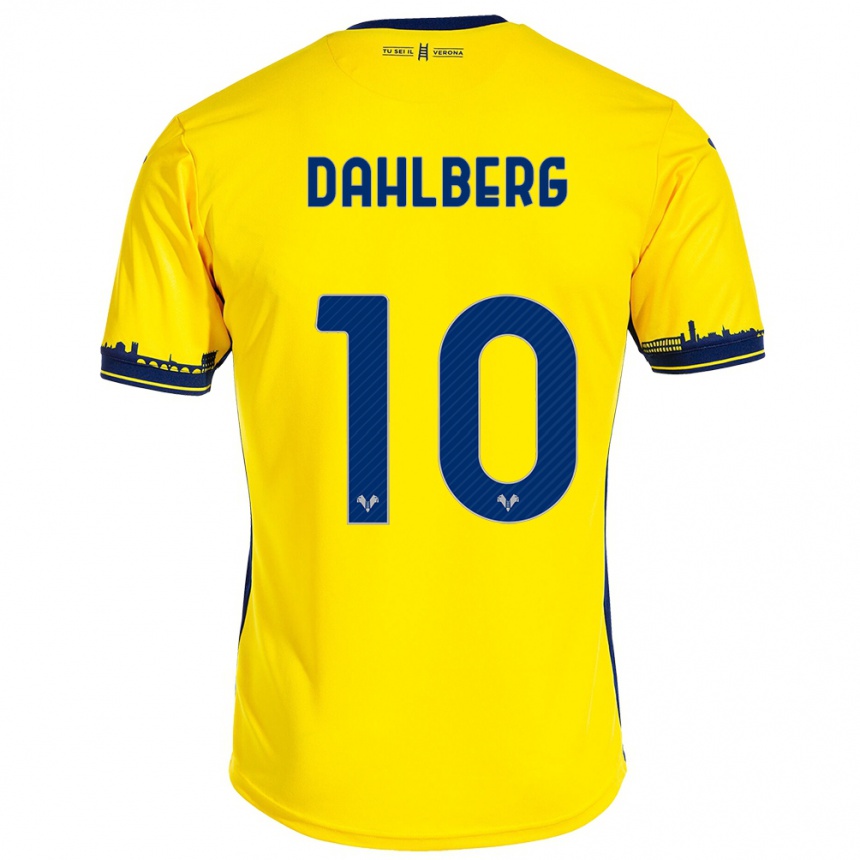 Vaikiškas Jonna Dahlberg #10 Geltona Išvykos Marškinėliai 2023/24 T-Shirt