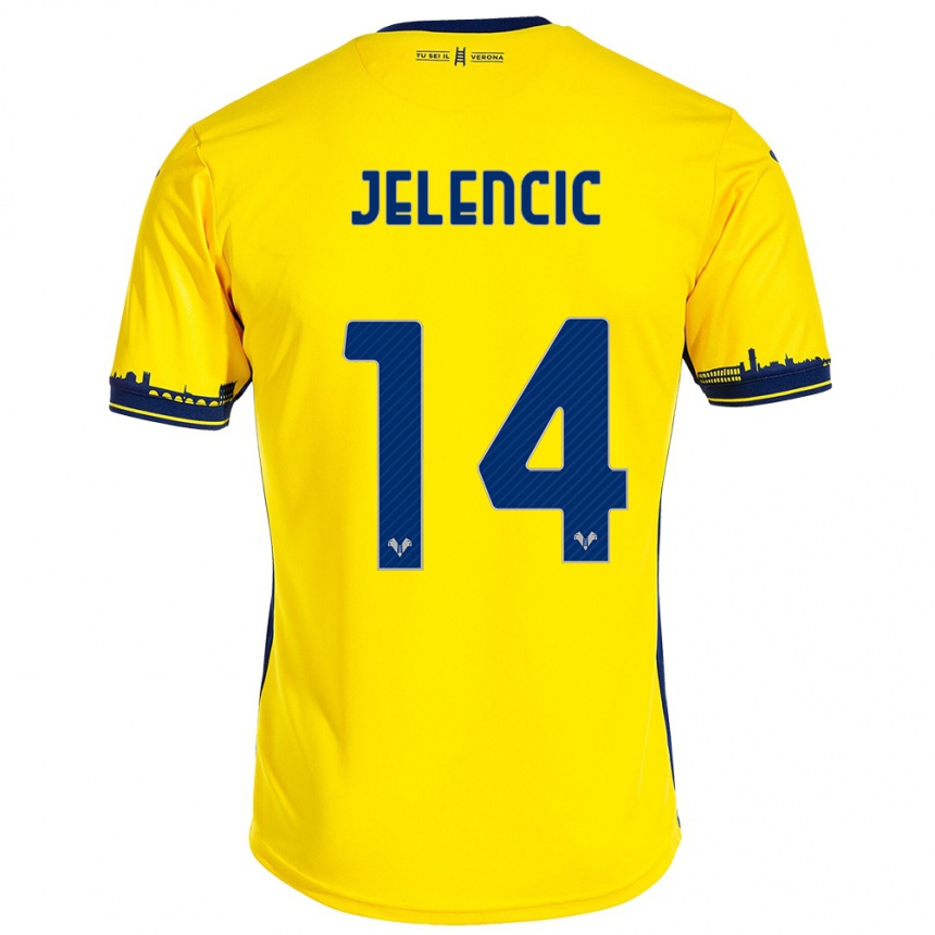 Vaikiškas Ana Jelencic #14 Geltona Išvykos Marškinėliai 2023/24 T-Shirt