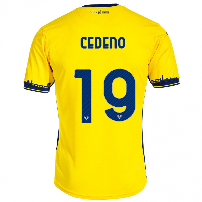 Vaikiškas Lineth Cedeno #19 Geltona Išvykos Marškinėliai 2023/24 T-Shirt