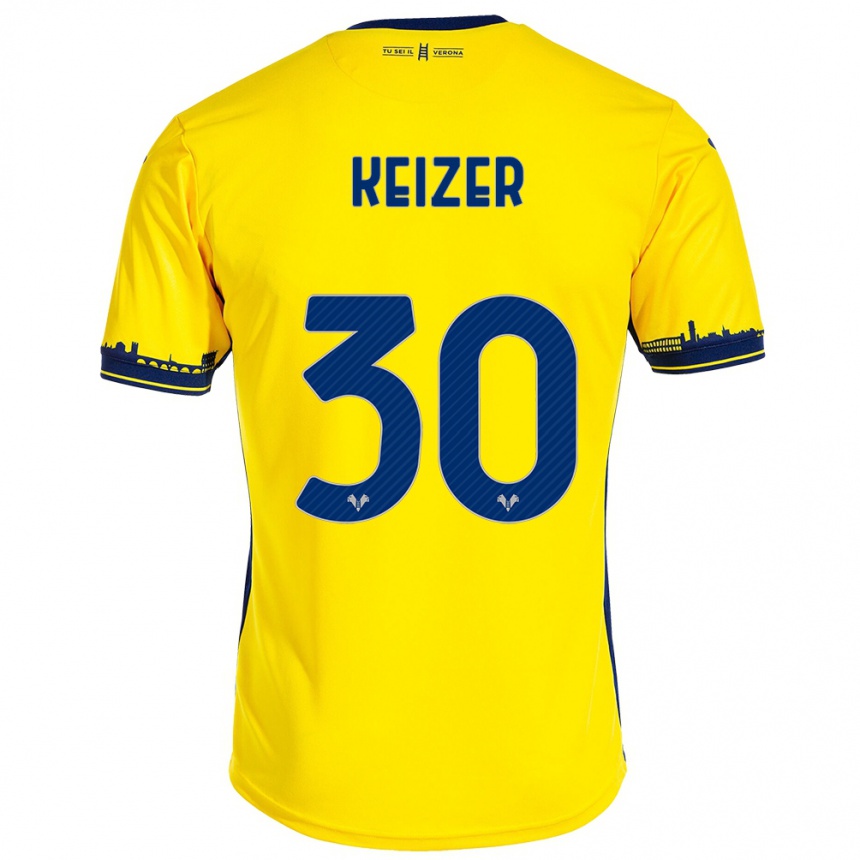 Vaikiškas Fanny Keizer #30 Geltona Išvykos Marškinėliai 2023/24 T-Shirt