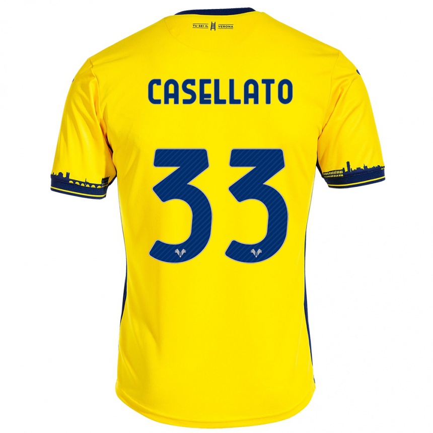 Vaikiškas Elisa Casellato #33 Geltona Išvykos Marškinėliai 2023/24 T-Shirt