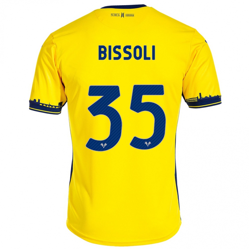 Vaikiškas Noemí Bissoli #35 Geltona Išvykos Marškinėliai 2023/24 T-Shirt