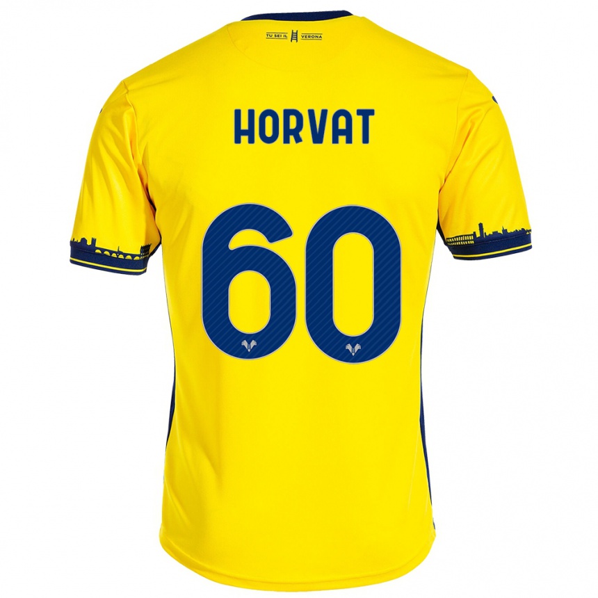 Vaikiškas Mihaela Horvat #60 Geltona Išvykos Marškinėliai 2023/24 T-Shirt