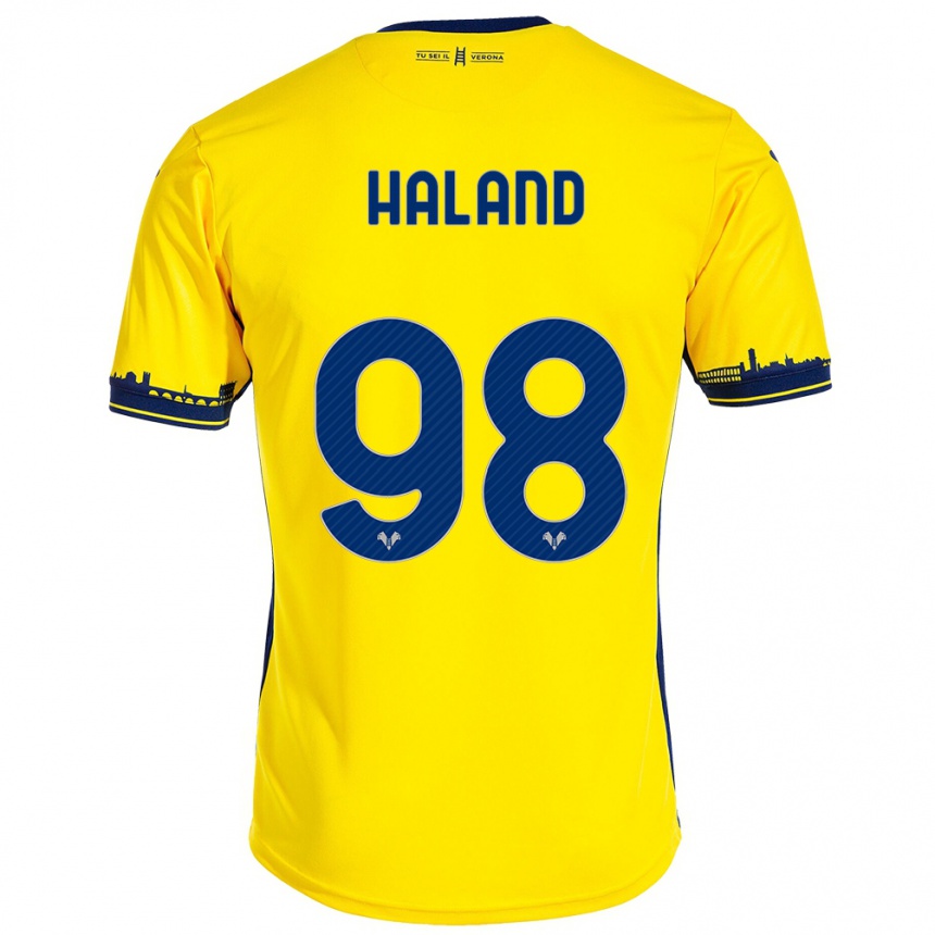 Vaikiškas Benedicte Iversen Håland #98 Geltona Išvykos Marškinėliai 2023/24 T-Shirt