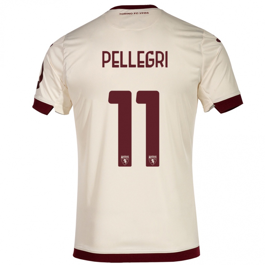 Vaikiškas Pietro Pellegri #11 Šampanas Išvykos Marškinėliai 2023/24 T-Shirt