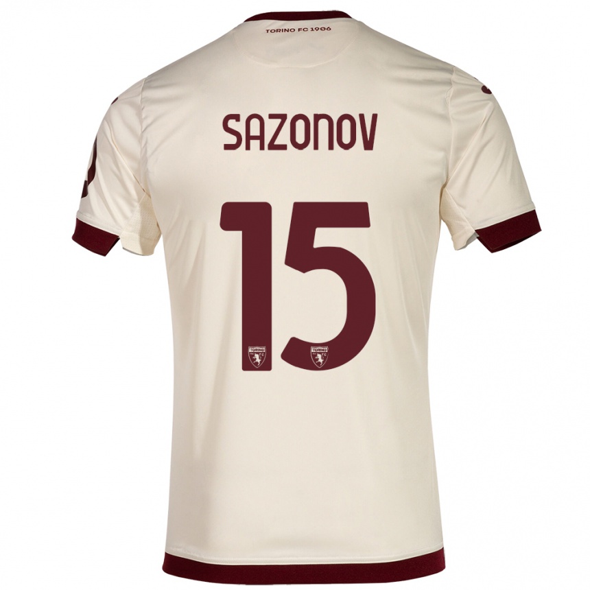 Vaikiškas Saba Sazonov #15 Šampanas Išvykos Marškinėliai 2023/24 T-Shirt