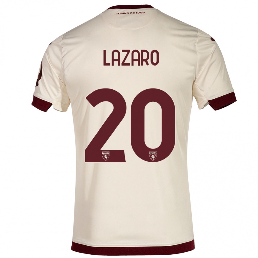 Vaikiškas Valentino Lazaro #20 Šampanas Išvykos Marškinėliai 2023/24 T-Shirt