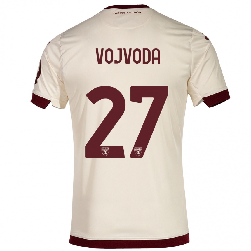 Vaikiškas Mërgim Vojvoda #27 Šampanas Išvykos Marškinėliai 2023/24 T-Shirt