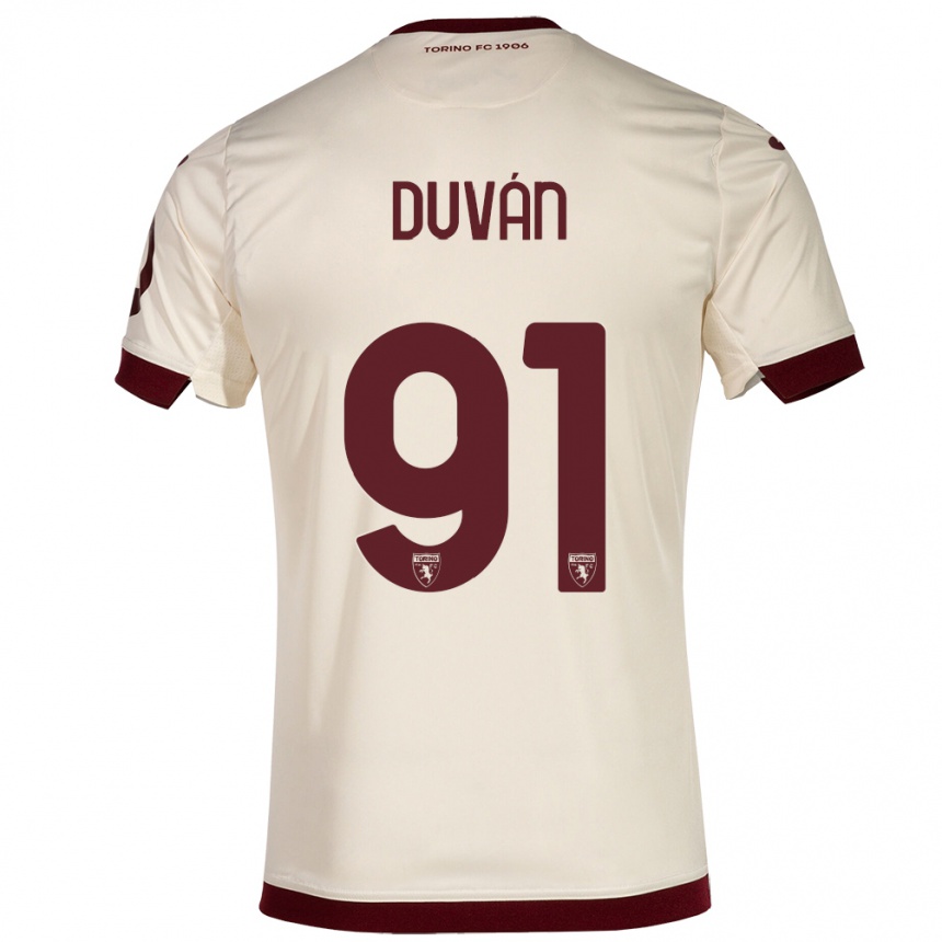 Vaikiškas Duván Zapata #91 Šampanas Išvykos Marškinėliai 2023/24 T-Shirt