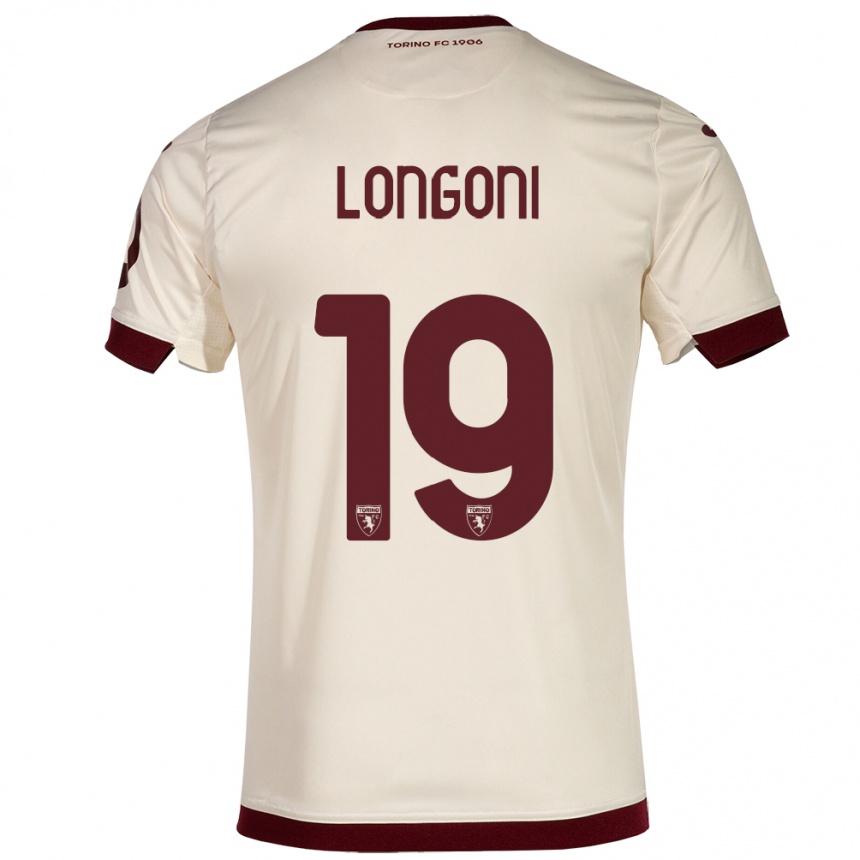 Vaikiškas Marco Longoni #19 Šampanas Išvykos Marškinėliai 2023/24 T-Shirt