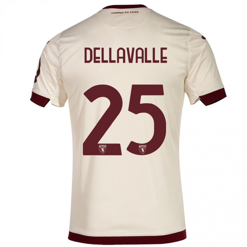 Vaikiškas Alessandro Dellavalle #25 Šampanas Išvykos Marškinėliai 2023/24 T-Shirt