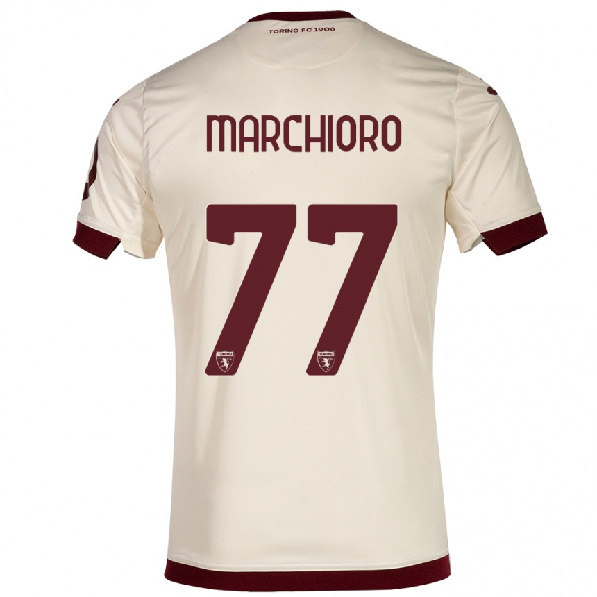 Vaikiškas Raffaele Marchioro #77 Šampanas Išvykos Marškinėliai 2023/24 T-Shirt