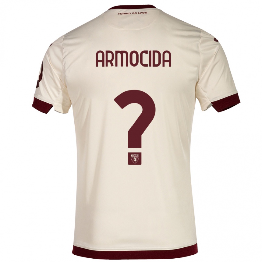 Vaikiškas Simone Armocida #0 Šampanas Išvykos Marškinėliai 2023/24 T-Shirt