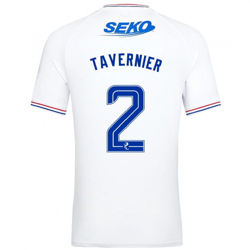 Vaikiškas James Tavernier #2 Baltas Išvykos Marškinėliai 2023/24 T-Shirt