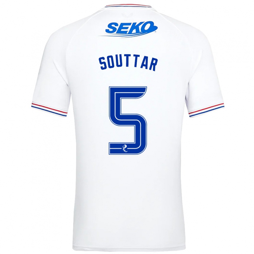 Vaikiškas John Souttar #5 Baltas Išvykos Marškinėliai 2023/24 T-Shirt