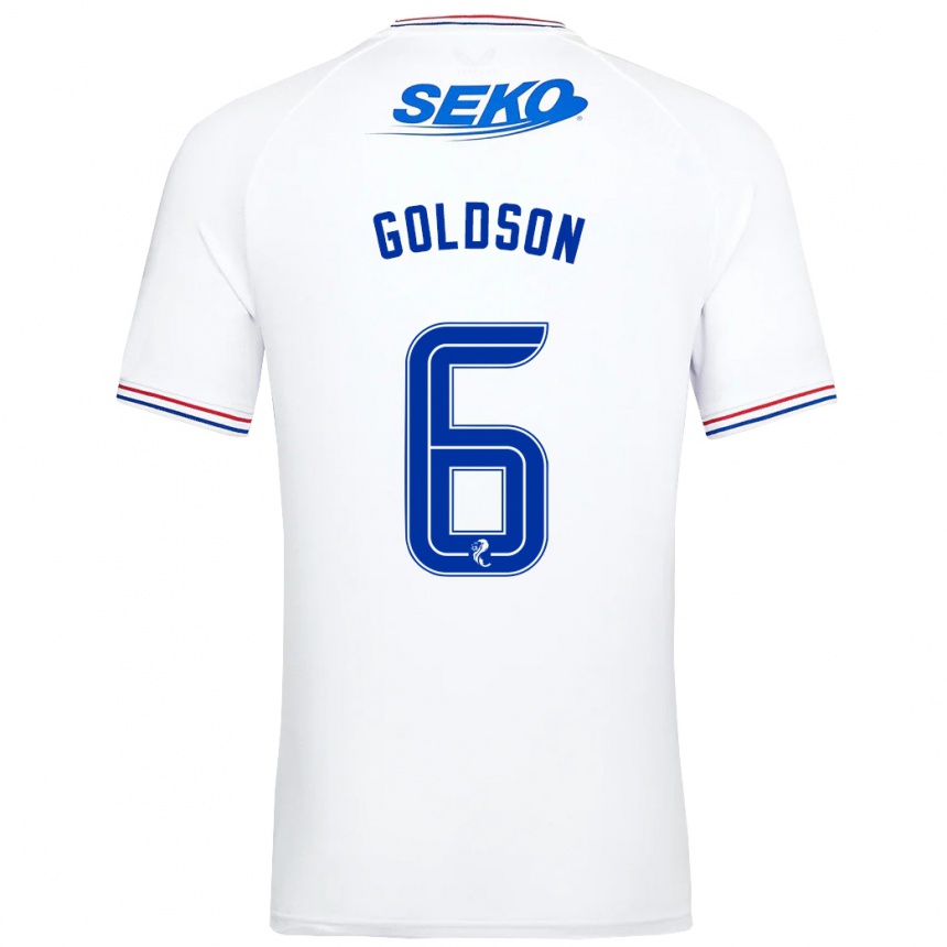 Vaikiškas Connor Goldson #6 Baltas Išvykos Marškinėliai 2023/24 T-Shirt