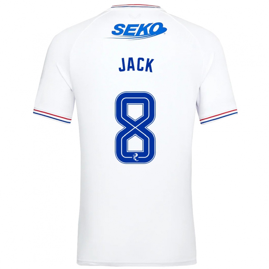 Vaikiškas Ryan Jack #8 Baltas Išvykos Marškinėliai 2023/24 T-Shirt