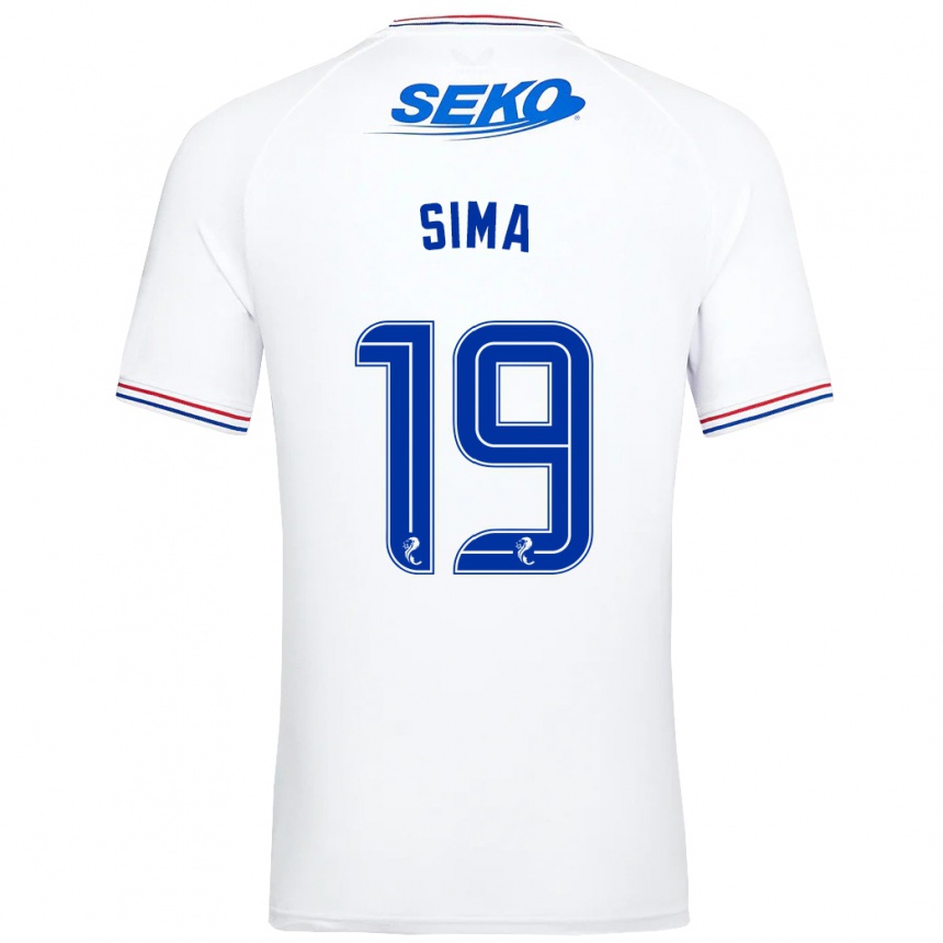 Vaikiškas Abdallah Sima #19 Baltas Išvykos Marškinėliai 2023/24 T-Shirt