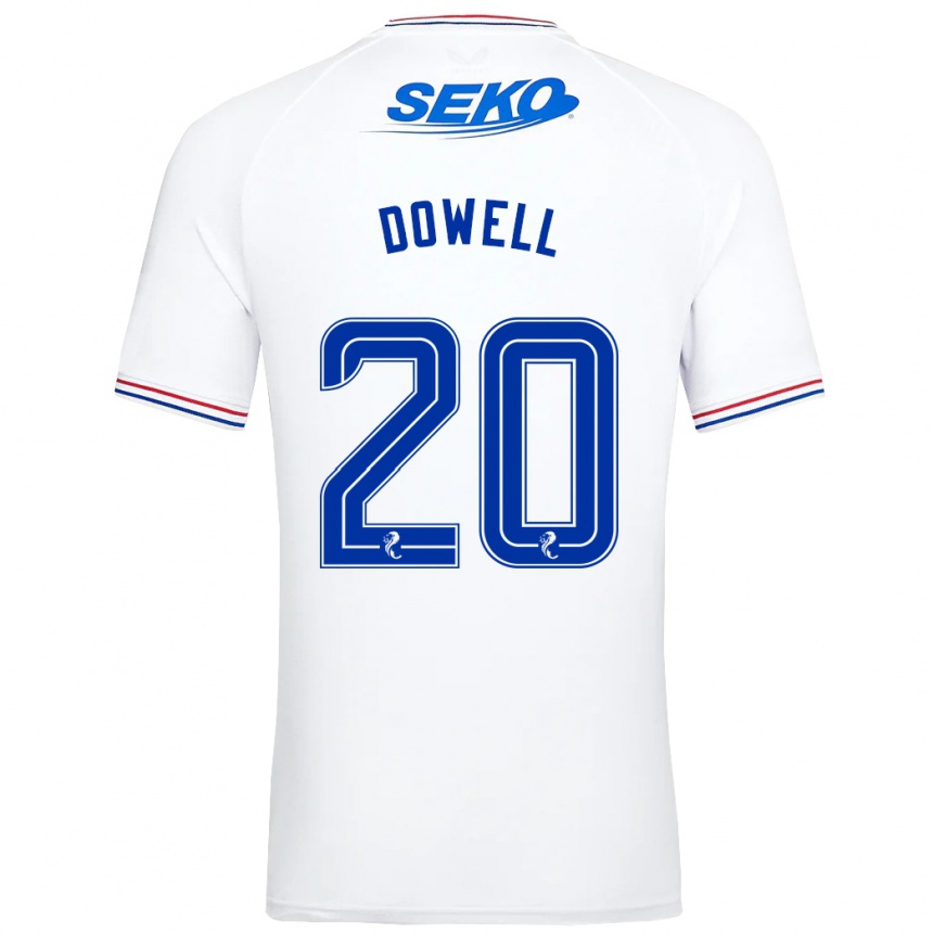 Vaikiškas Kieran Dowell #20 Baltas Išvykos Marškinėliai 2023/24 T-Shirt