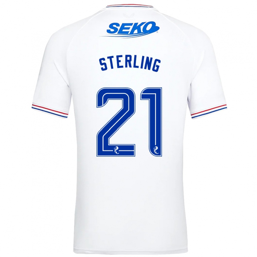 Vaikiškas Dujon Sterling #21 Baltas Išvykos Marškinėliai 2023/24 T-Shirt