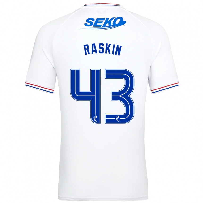 Vaikiškas Nicolas Raskin #43 Baltas Išvykos Marškinėliai 2023/24 T-Shirt