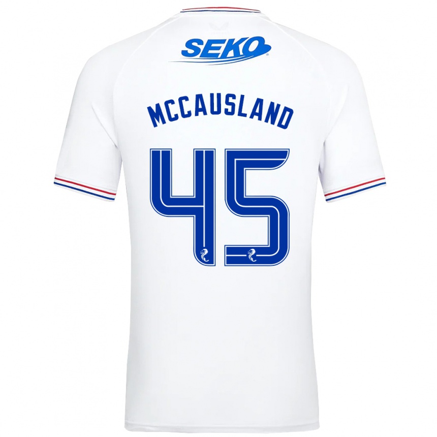 Vaikiškas Ross Mccausland #45 Baltas Išvykos Marškinėliai 2023/24 T-Shirt