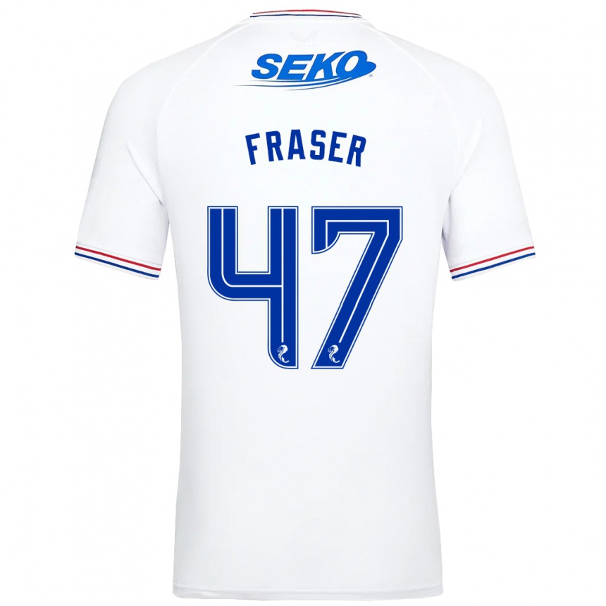 Vaikiškas Robbie Fraser #47 Baltas Išvykos Marškinėliai 2023/24 T-Shirt