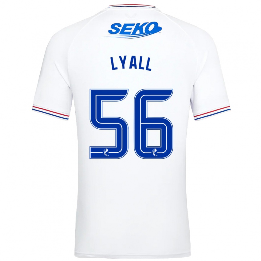 Vaikiškas Arron Lyall #56 Baltas Išvykos Marškinėliai 2023/24 T-Shirt