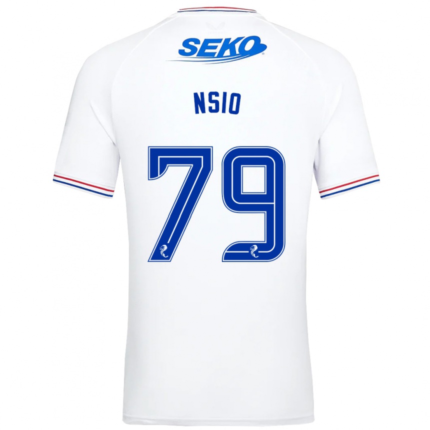 Vaikiškas Paul Nsio #79 Baltas Išvykos Marškinėliai 2023/24 T-Shirt