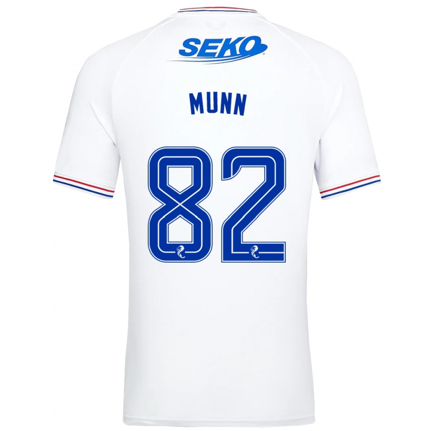 Vaikiškas Mason Munn #82 Baltas Išvykos Marškinėliai 2023/24 T-Shirt