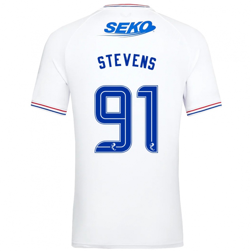 Vaikiškas Archie Stevens #91 Baltas Išvykos Marškinėliai 2023/24 T-Shirt