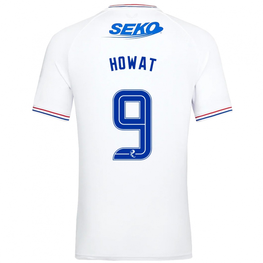 Vaikiškas Kirsty Howat #9 Baltas Išvykos Marškinėliai 2023/24 T-Shirt