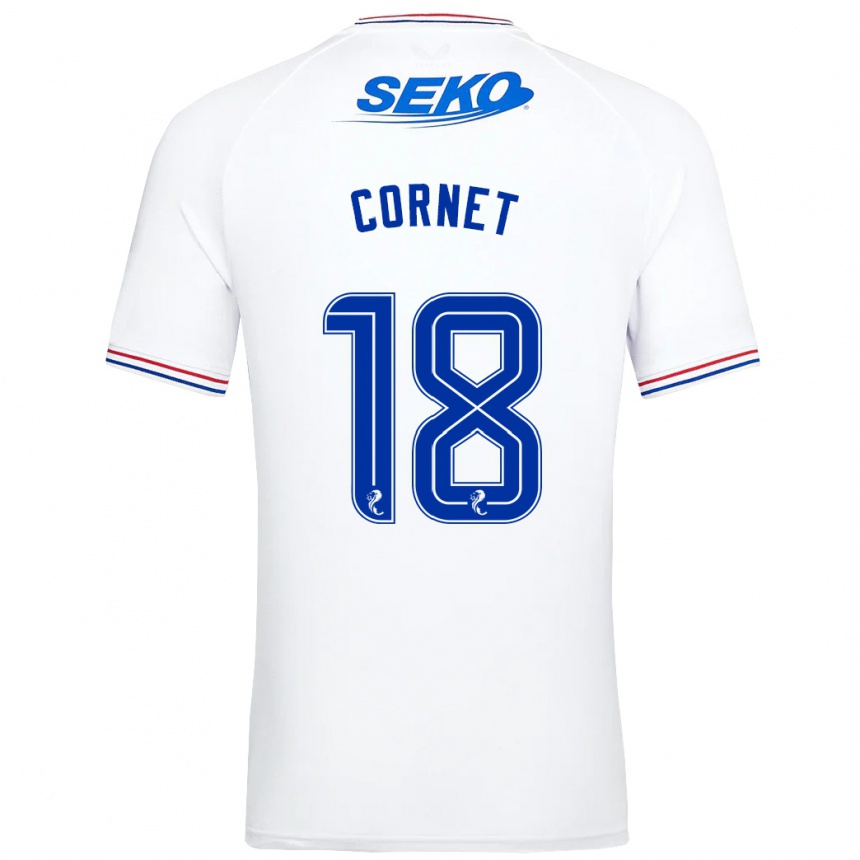 Vaikiškas Chelsea Cornet #18 Baltas Išvykos Marškinėliai 2023/24 T-Shirt