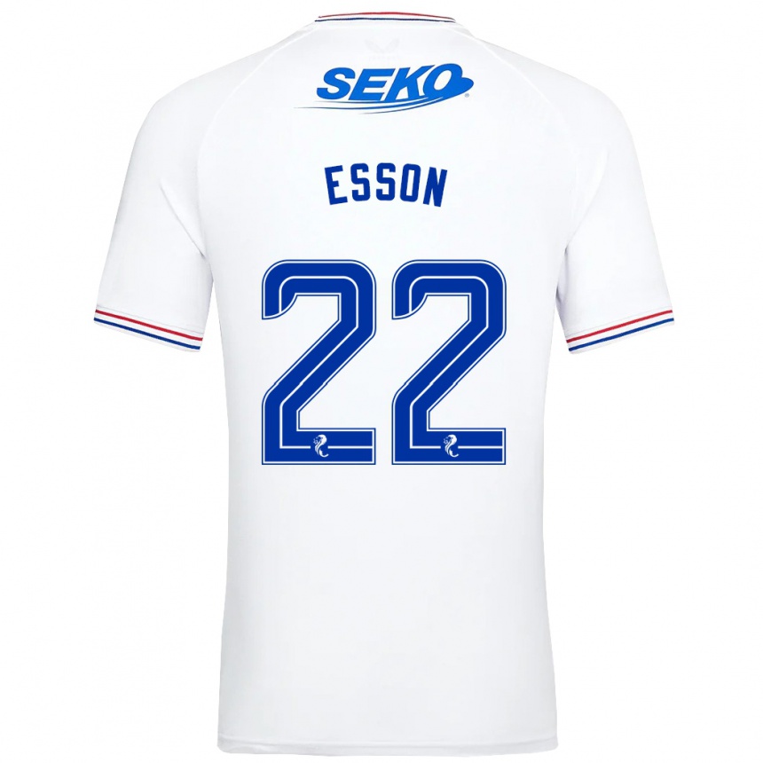 Vaikiškas Victoria Esson #22 Baltas Išvykos Marškinėliai 2023/24 T-Shirt