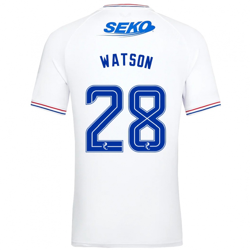 Vaikiškas Emma Watson #28 Baltas Išvykos Marškinėliai 2023/24 T-Shirt