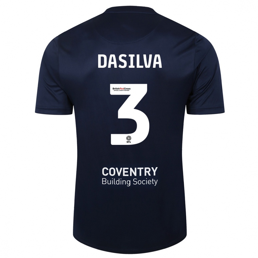 Vaikiškas Jay Dasilva #3 Raudonasis Laivynas Išvykos Marškinėliai 2023/24 T-Shirt