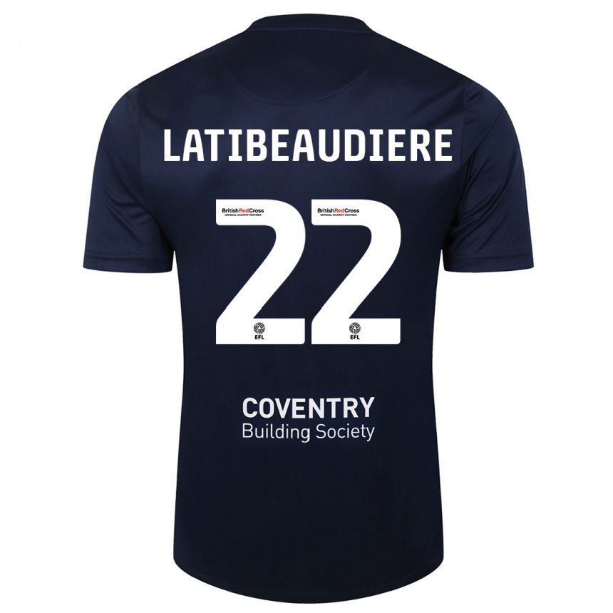 Vaikiškas Joel Latibeaudiere #22 Raudonasis Laivynas Išvykos Marškinėliai 2023/24 T-Shirt