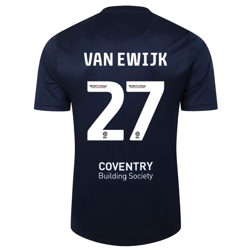 Vaikiškas Milan Van Ewijk #27 Raudonasis Laivynas Išvykos Marškinėliai 2023/24 T-Shirt