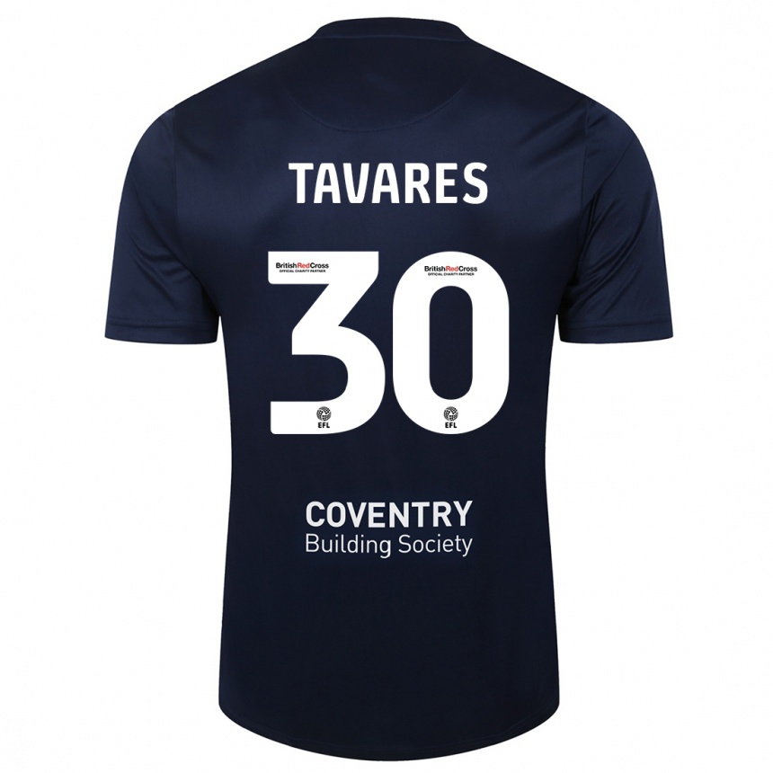 Vaikiškas Fábio Tavares #30 Raudonasis Laivynas Išvykos Marškinėliai 2023/24 T-Shirt