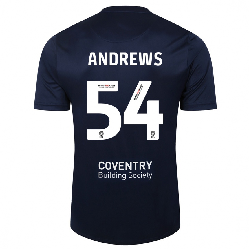 Vaikiškas Kai Andrews #54 Raudonasis Laivynas Išvykos Marškinėliai 2023/24 T-Shirt