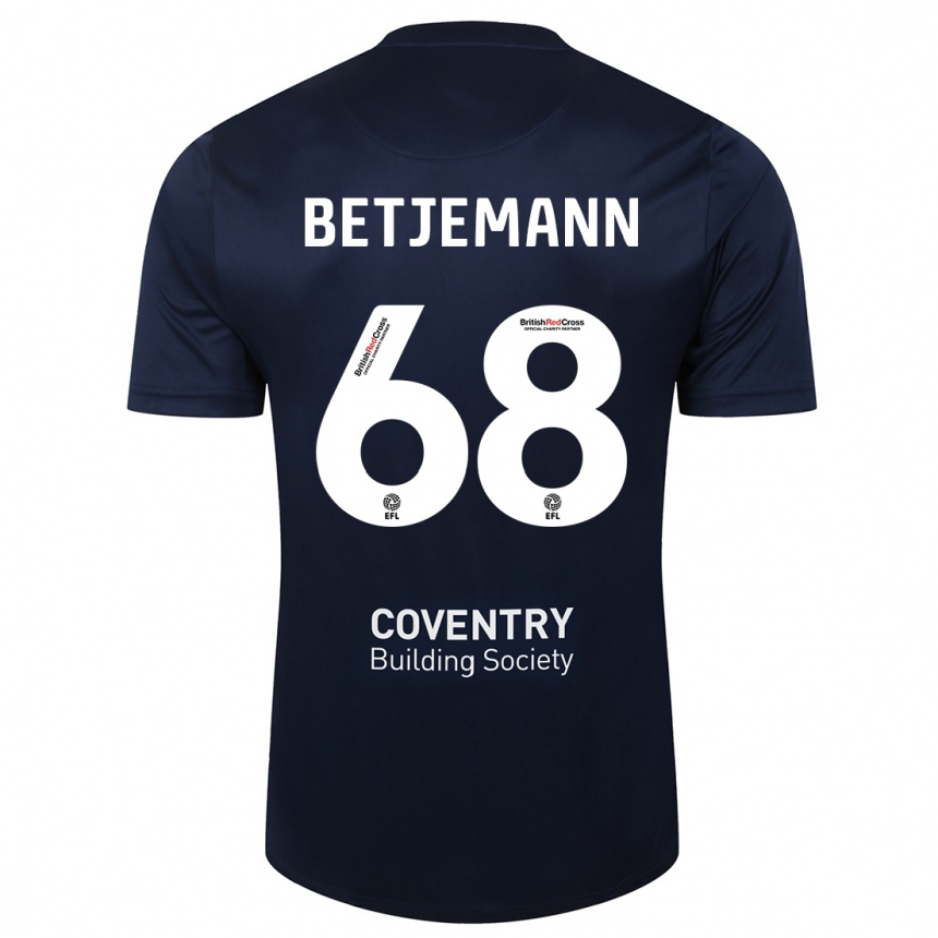 Vaikiškas Elliot Betjemann #68 Raudonasis Laivynas Išvykos Marškinėliai 2023/24 T-Shirt