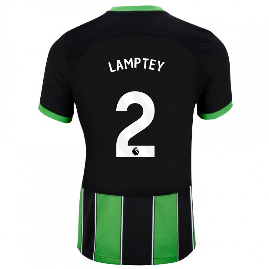 Vaikiškas Tariq Lamptey #2 Juoda Žalia Išvykos Marškinėliai 2023/24 T-Shirt